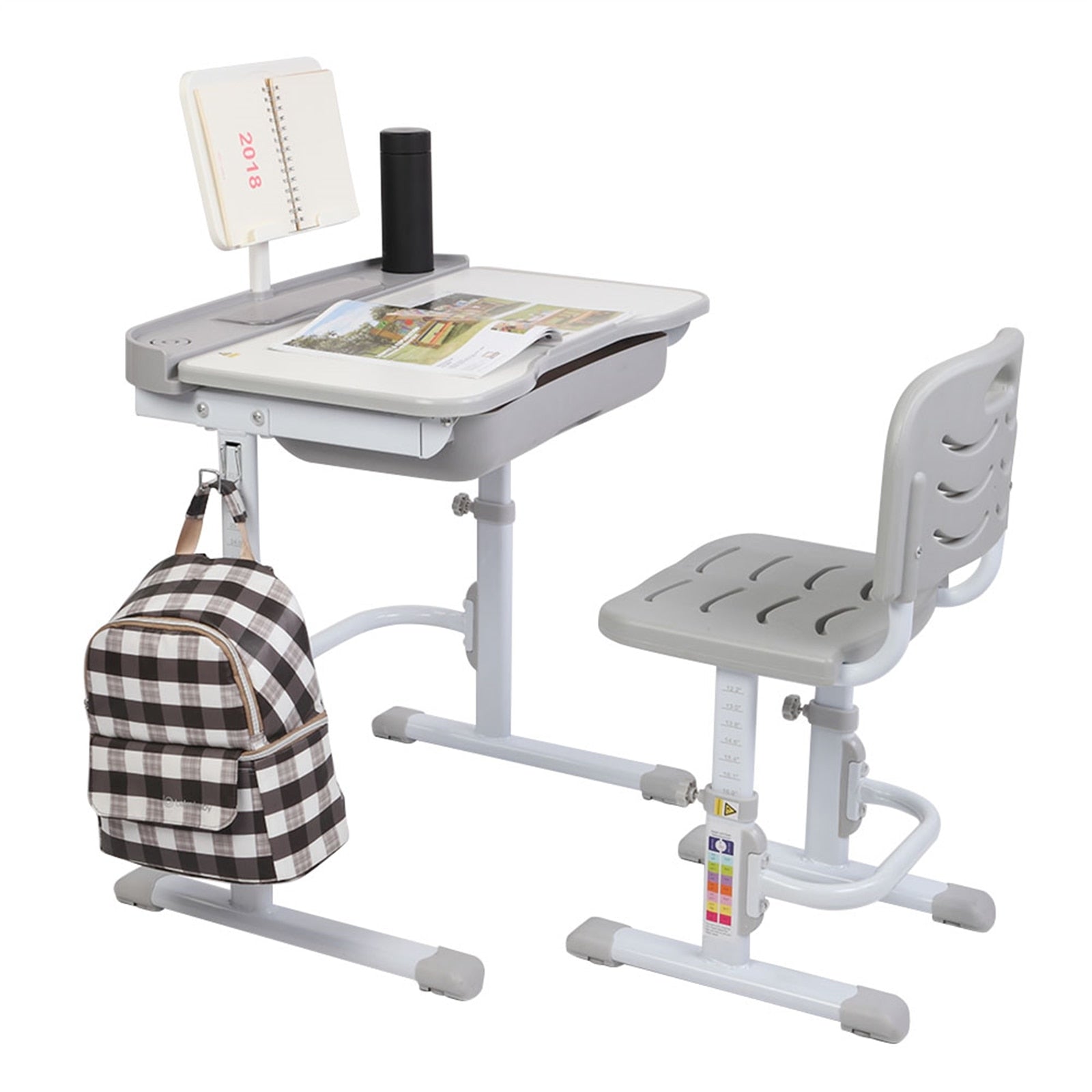 Kids Lifting Study Table And Chair Set w/Reading Stand childrensterritory