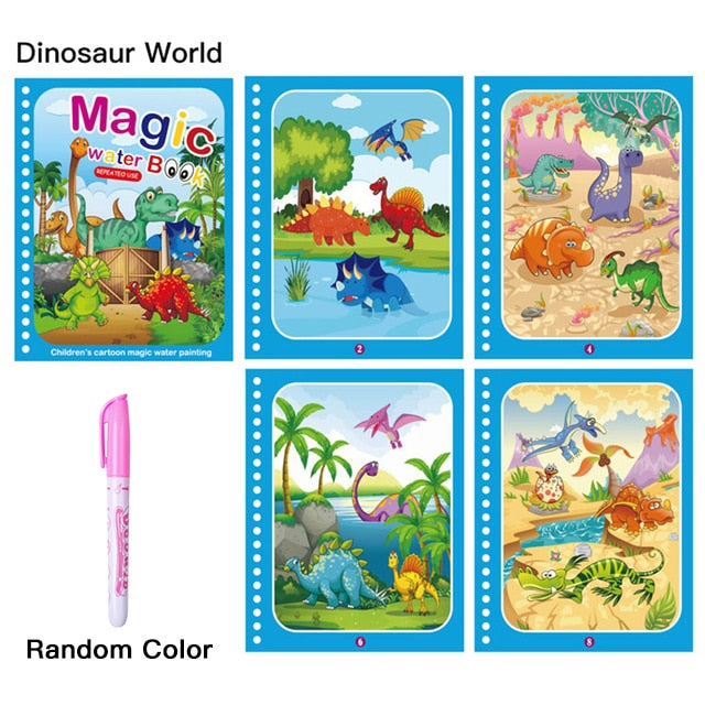 Kids Reusable Coloring Magic Water Drawing Book childrensterritory