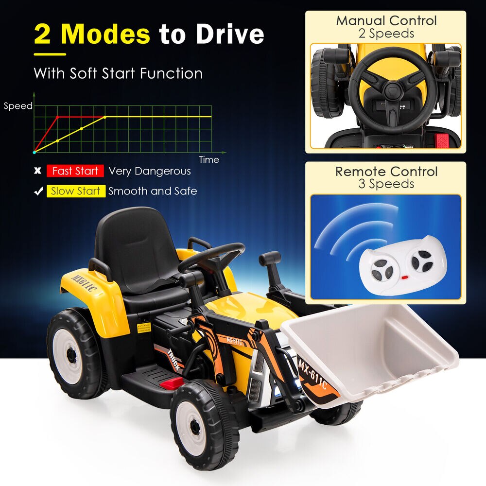 Kids Ride on Excavator w/Adjustable Arm childrensterritory