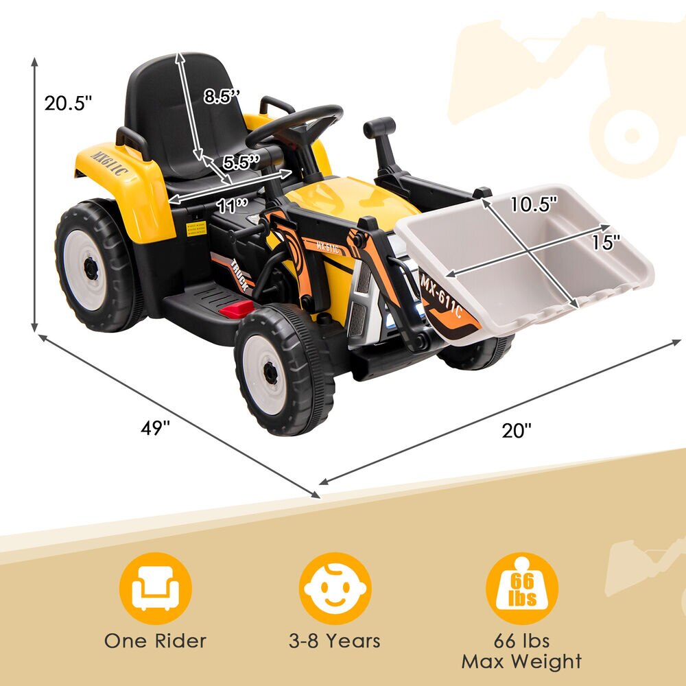 Kids Ride on Excavator w/Adjustable Arm childrensterritory