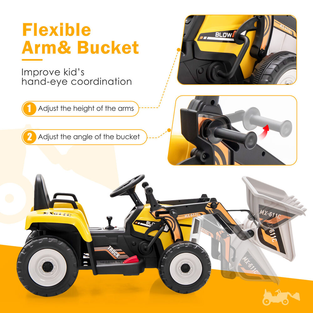 Kids Ride on Excavator w/Adjustable Arm childrensterritory