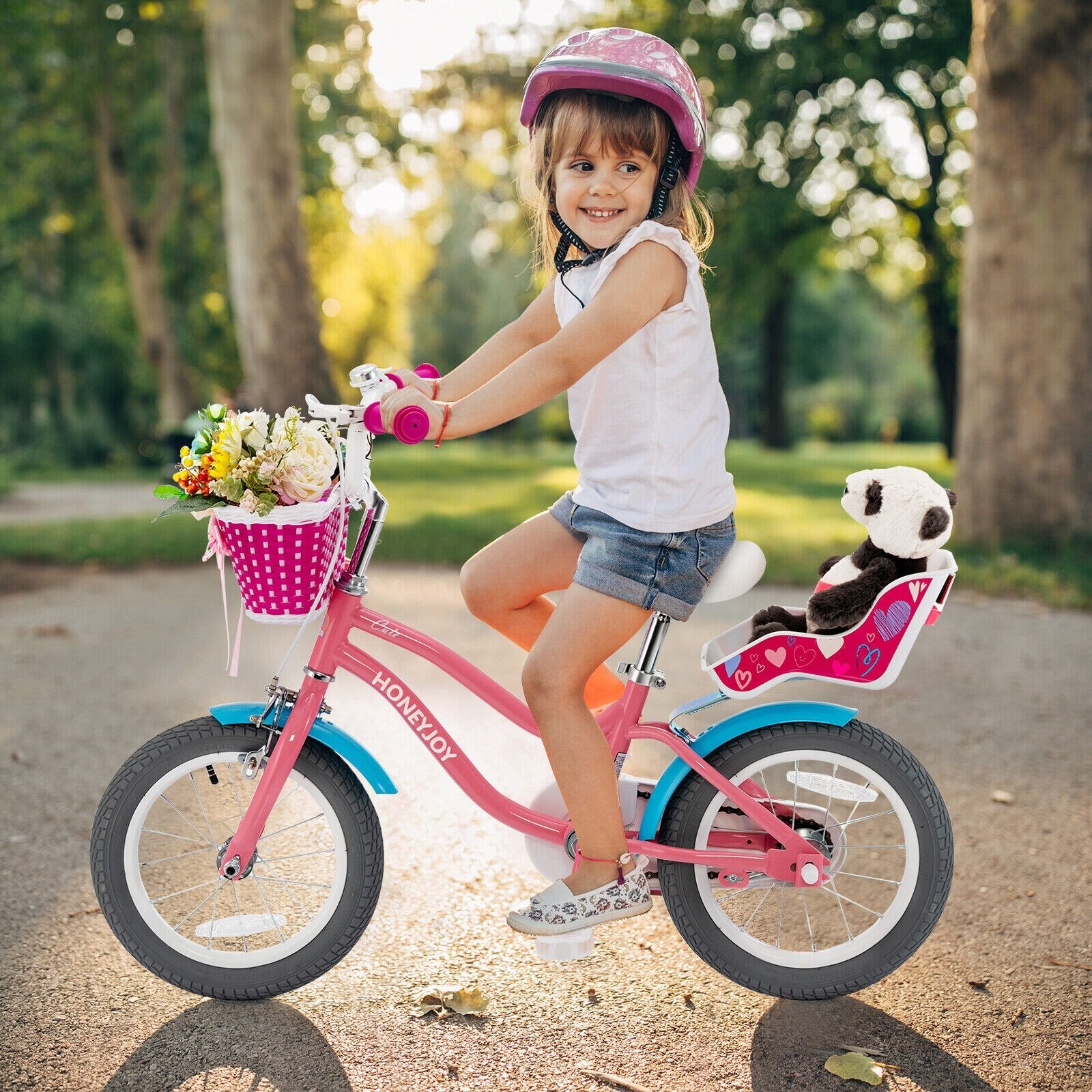 Kids Trenddy Bicycle w/Training Wheels & Basket for Boys & Girls childrensterritory
