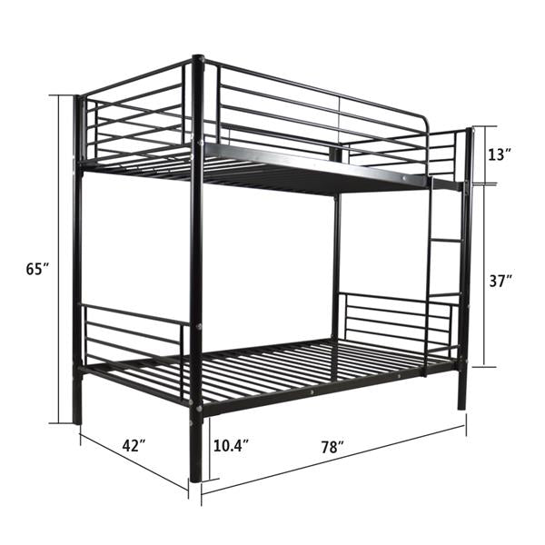Kids Twin Size Iron Bunk Bed with Ladder childrensterritory