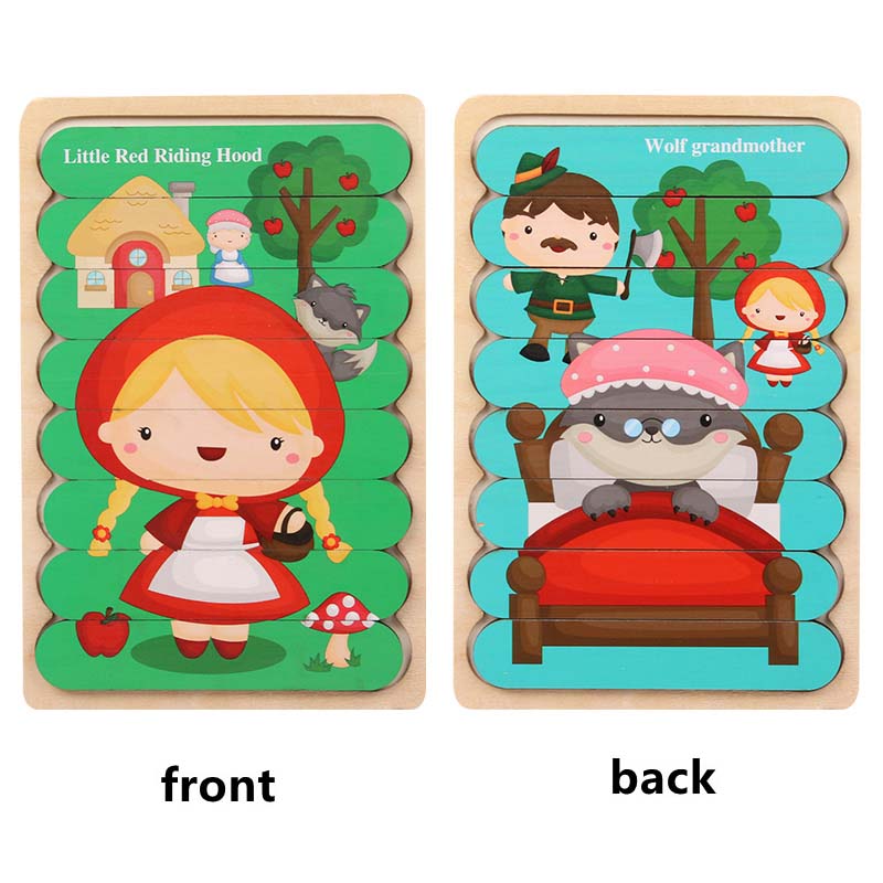 Kids Two-sided 3D Wood Jigsaw Puzzle Toy childrensterritory