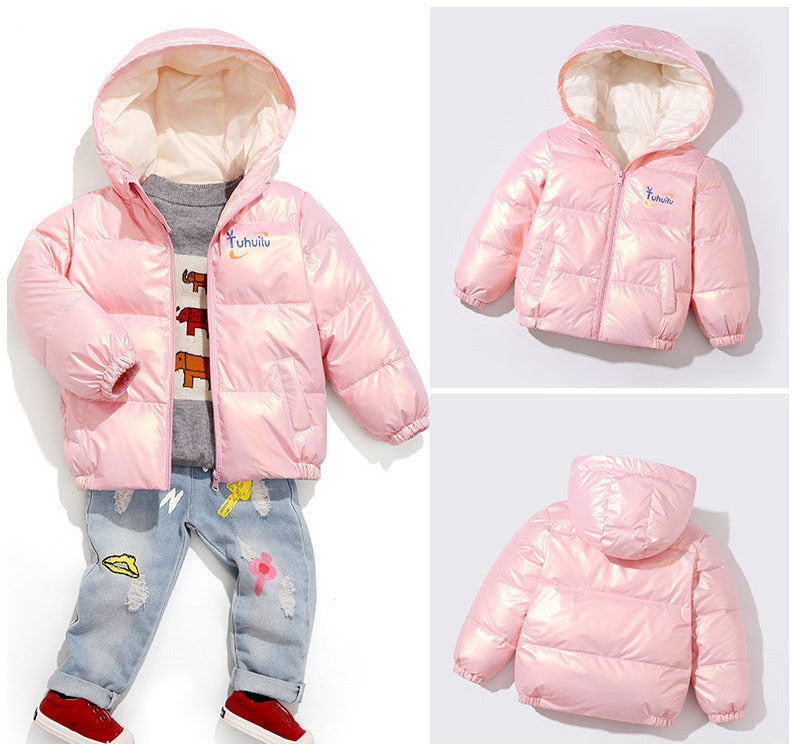Kids Warm Hooded White Duck Down Jacket childrensterritory