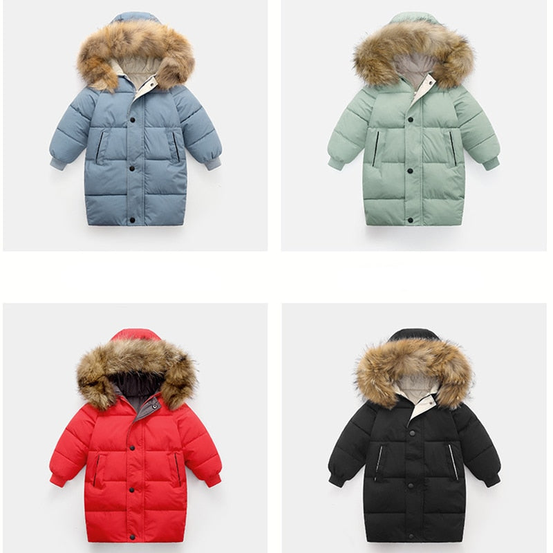 Kids Warm Thick Fur Hooded Coat For Boys/Girls childrensterritory