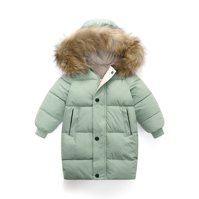 Kids Warm Thick Fur Hooded Coat For Boys/Girls childrensterritory