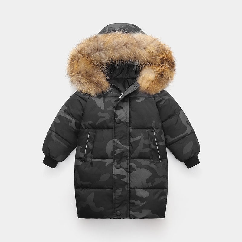Kids Warm Thick Fur Hooded Coat For Boys/Girls childrensterritory