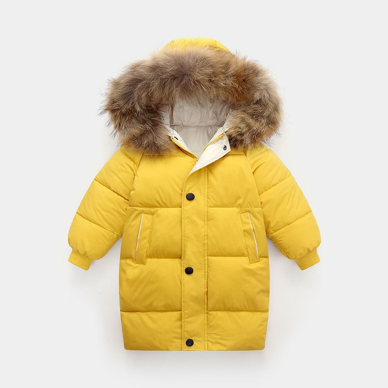 Kids Warm Thick Fur Hooded Coat For Boys/Girls childrensterritory