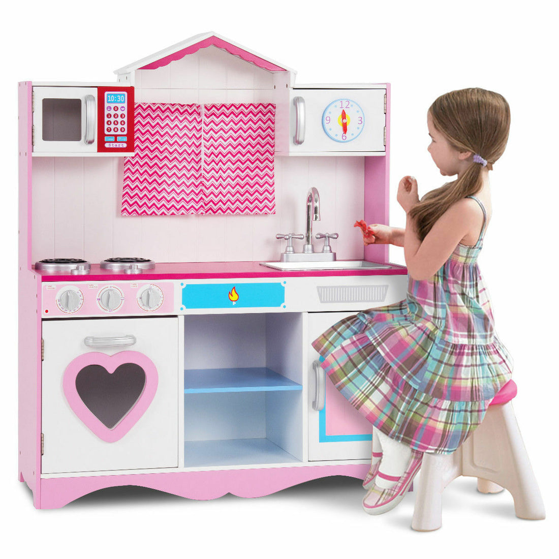 Kids Wooden Cooking Pretend Kitchen Toy Play Set childrensterritory