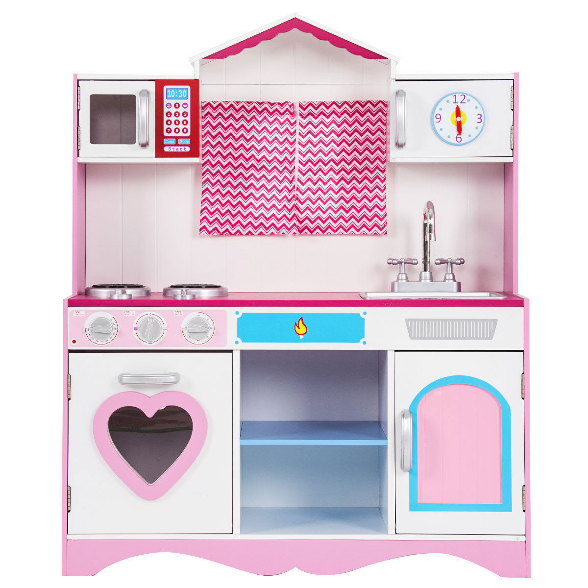 Kids Wooden Cooking Pretend Kitchen Toy Play Set childrensterritory
