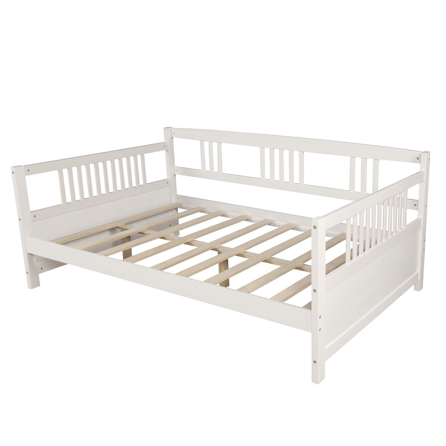 Kids Wooden Full Size Bed Frame with 10 Slats childrensterritory