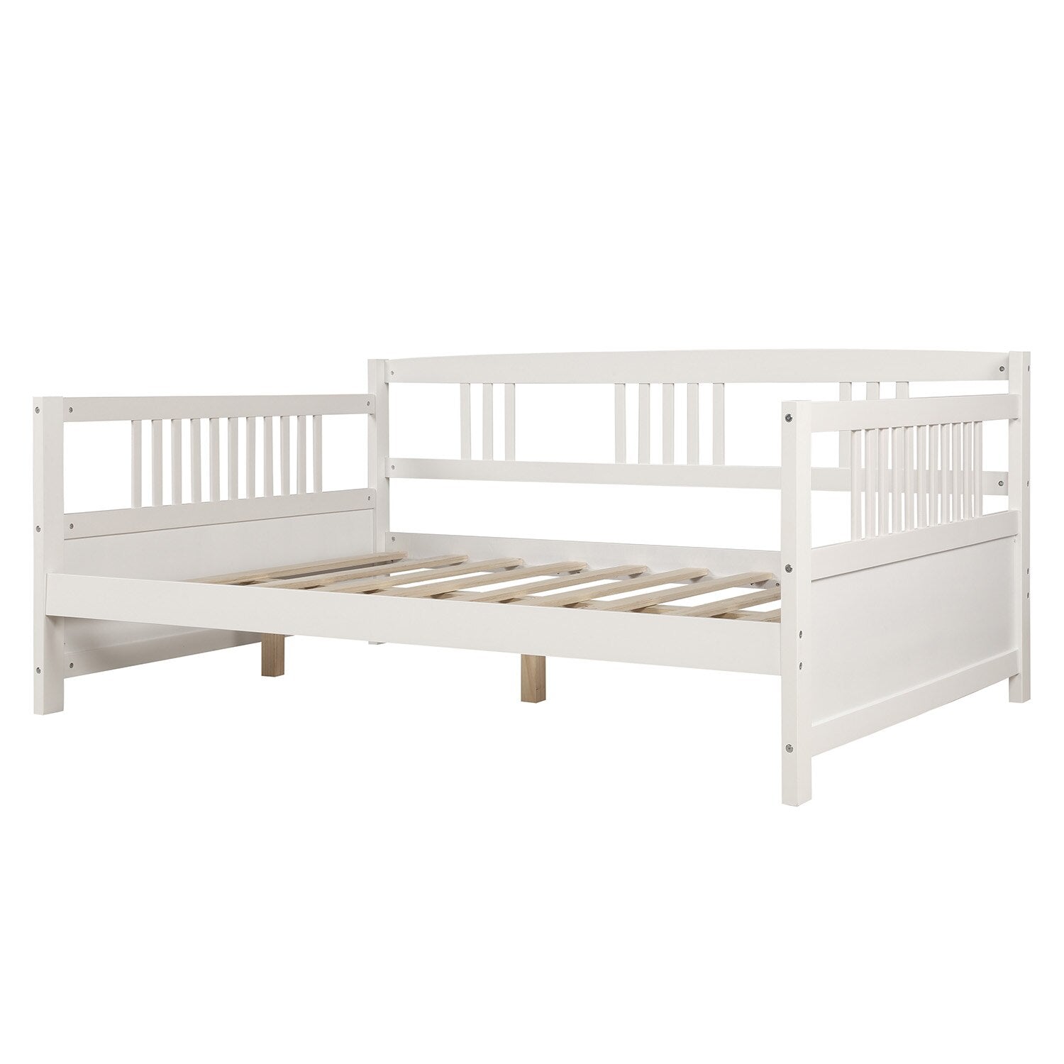 Kids Wooden Full Size Bed Frame with 10 Slats childrensterritory