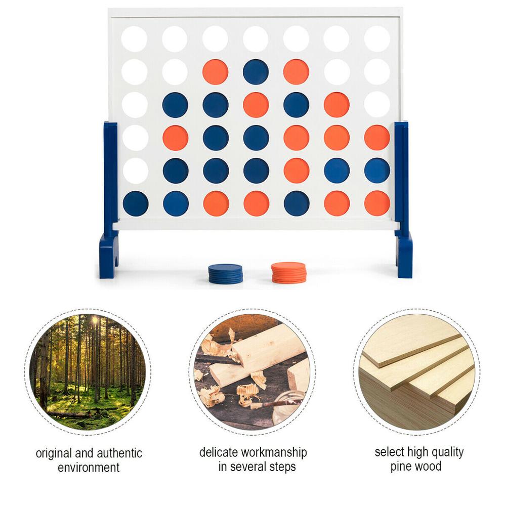 Kids/Adults 4 In A Row Connect Wood Board Game w/ Carry Bag childrensterritory