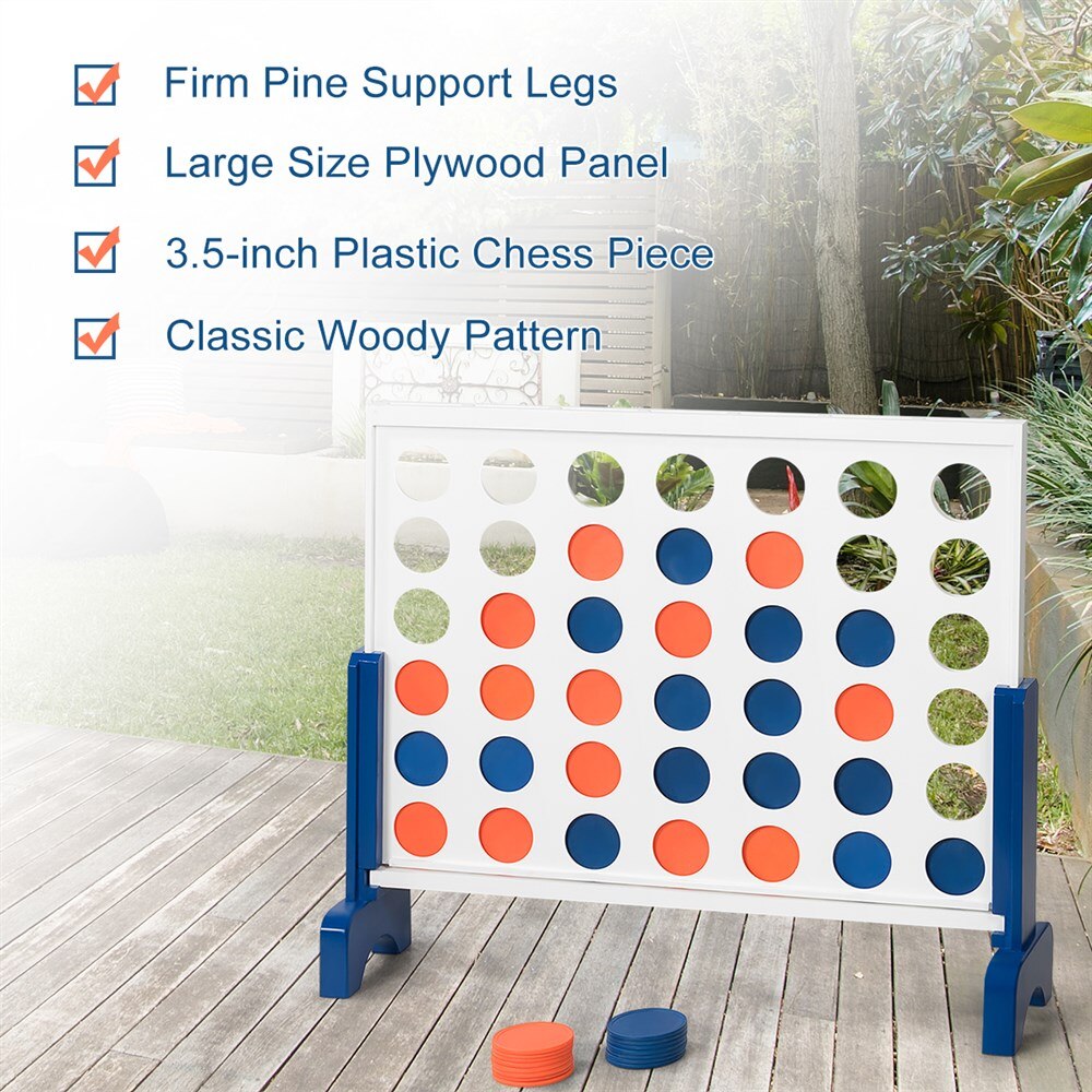 Kids/Adults 4 In A Row Connect Wood Board Game w/ Carry Bag childrensterritory