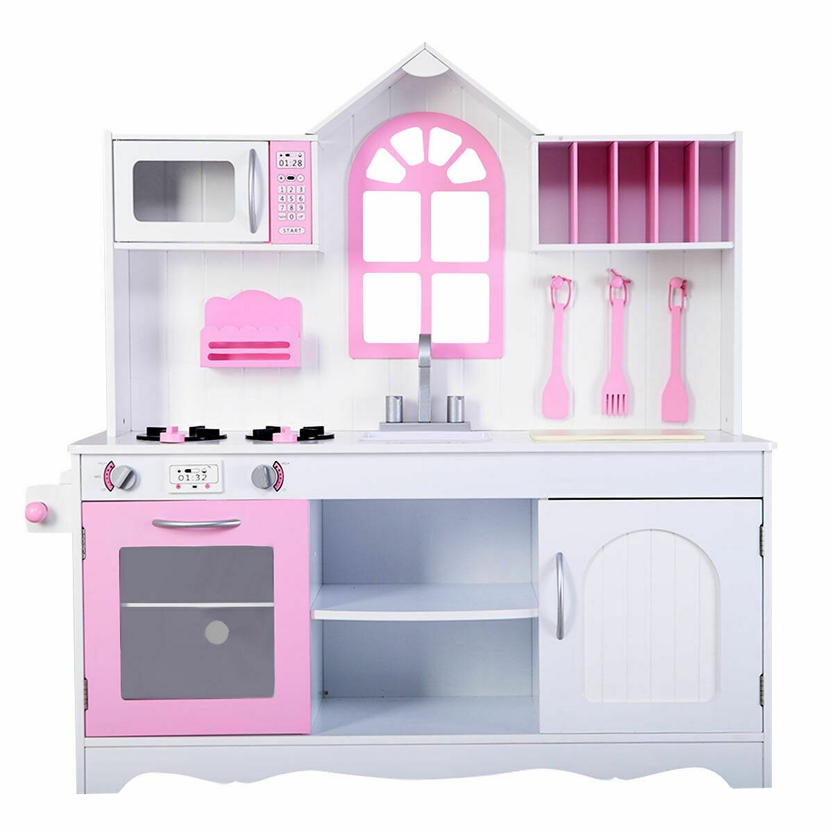 Kids/Toddler Wooden Cooking Pretend Kitchen Play Set childrensterritory