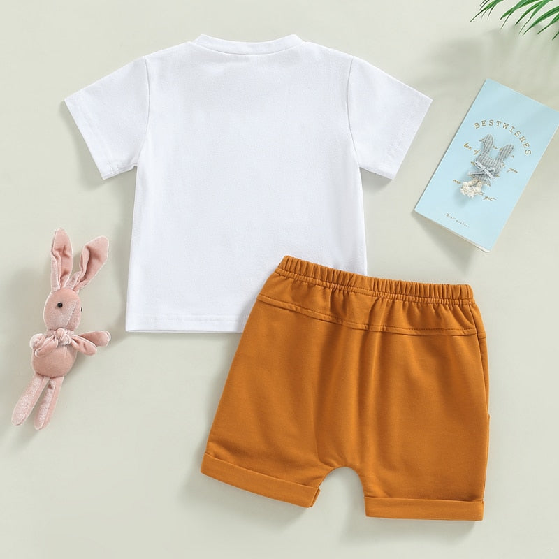 Letter Rabbit Print 2Pcs Easter Clothes for Baby Boys childrensterritory