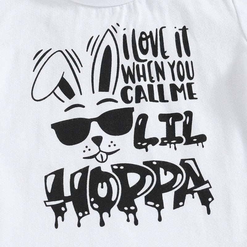 Letter Rabbit Print 2Pcs Easter Clothes for Baby Boys childrensterritory