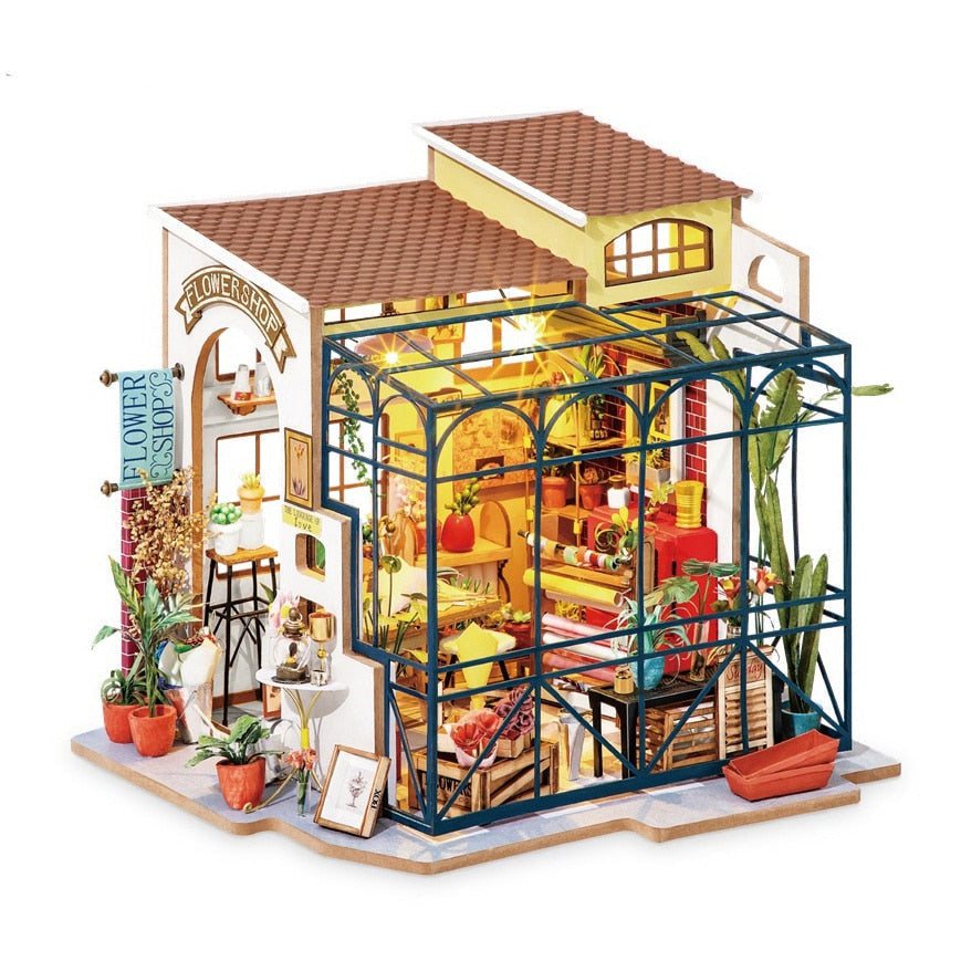 Miniature Wooden Doll House with Furniture Toy for Kids childrensterritory