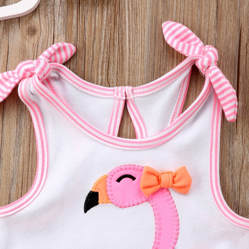 Newborn Girl Flamingo Designed Romper/Beachwear childrensterritory