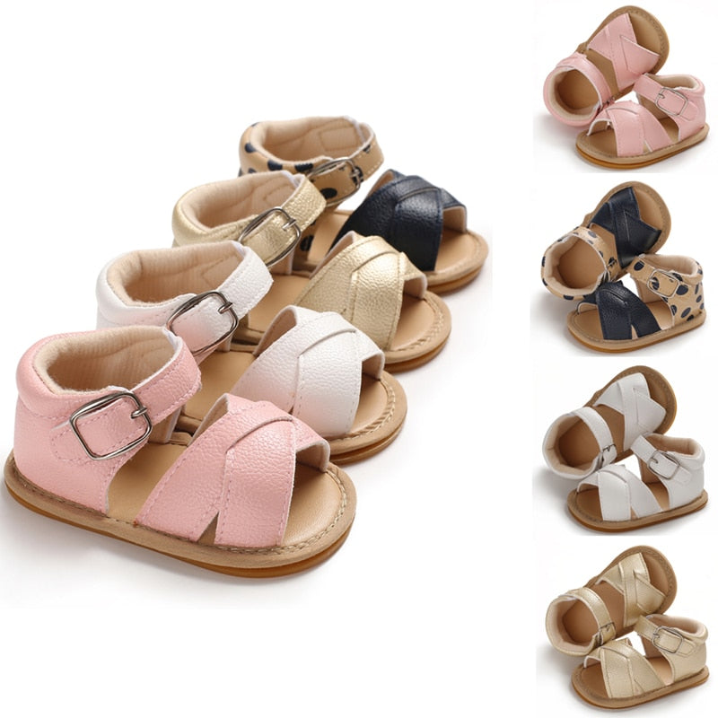 Newborn Girls Non-slip PU Leather Shoes/Prewalker childrensterritory