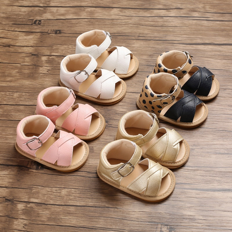 Newborn Girls Non-slip PU Leather Shoes/Prewalker childrensterritory