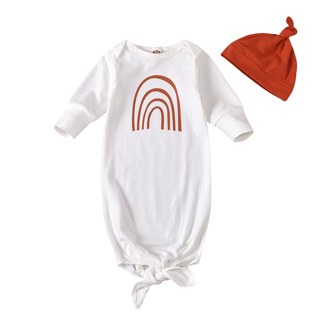 Newborn Rainbow Printed Sleeping Sack & Solid Color Hat childrensterritory