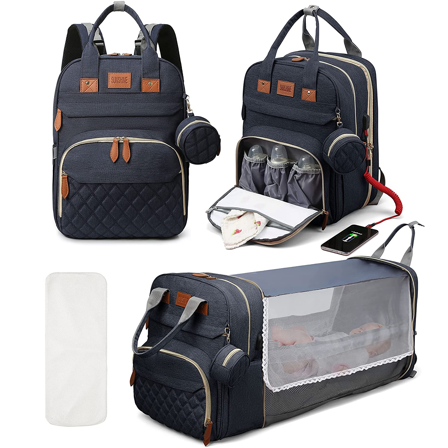 Portable Multi-Function Crib & Diaper Backpack childrensterritory