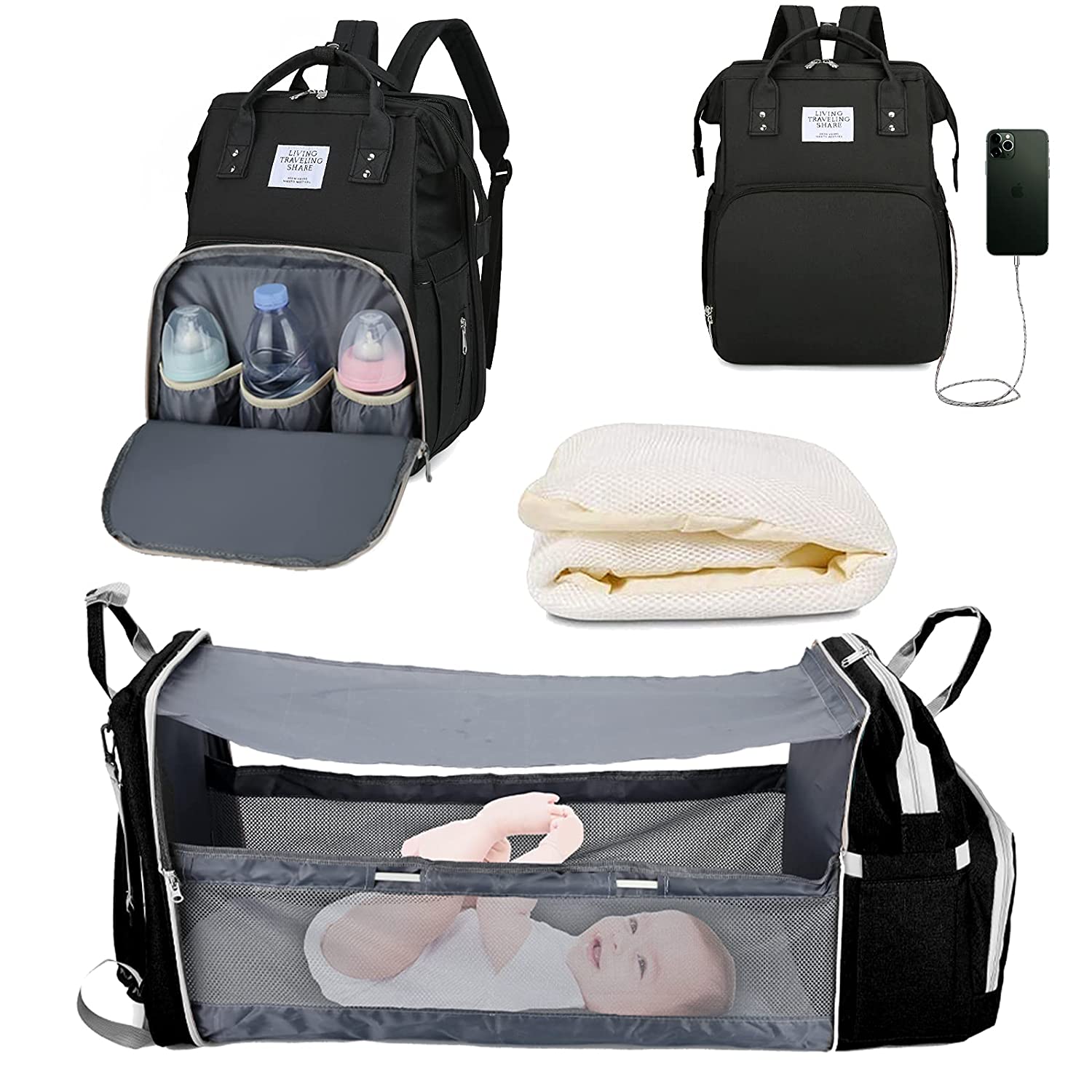 Portable Multi-Function Crib & Diaper Backpack childrensterritory
