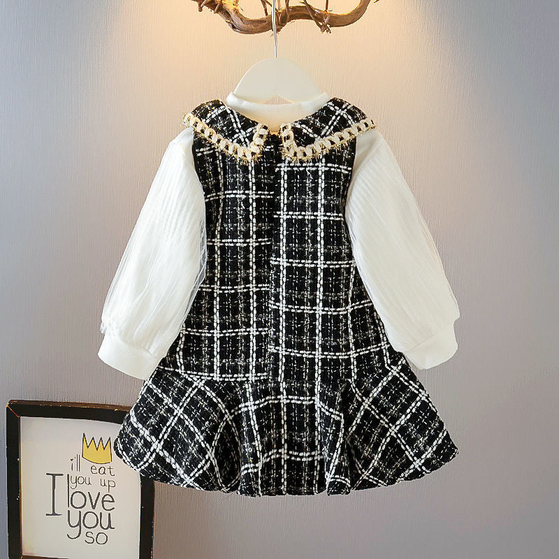 Princess Patchwork Winter Party Dress for Kids Girls childrensterritory