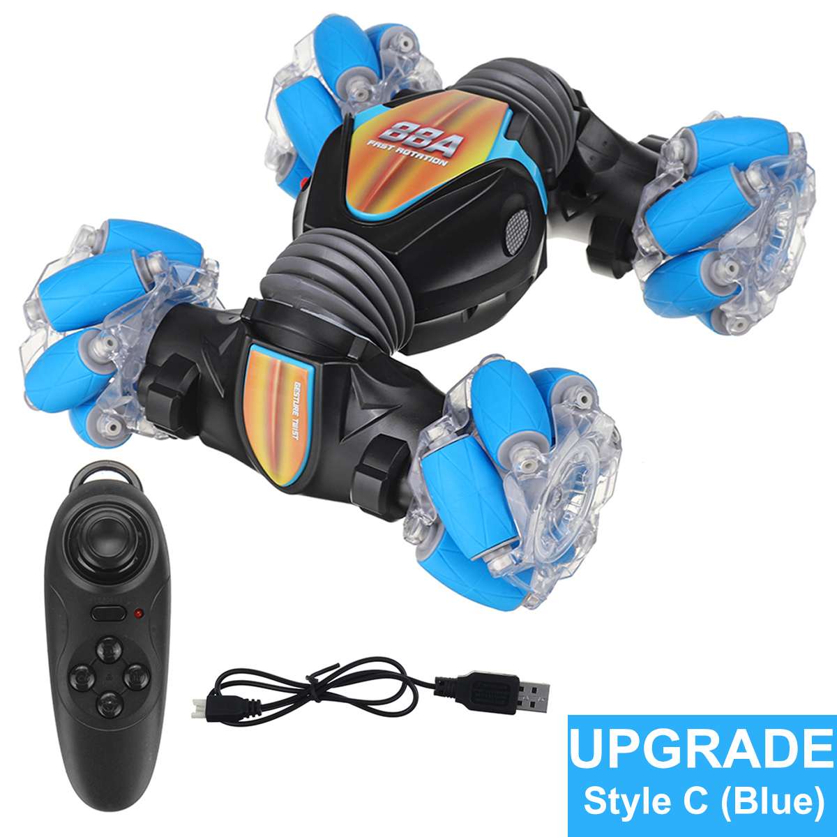 RC Car 4WD Radio Control Stunt Car With Light & Music childrensterritory