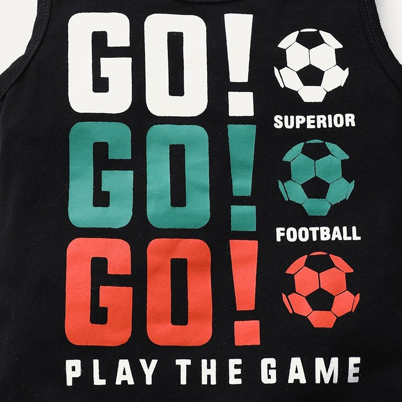 Infant Boy Sport Style Letters Football Print Outfit Set childrensterritory