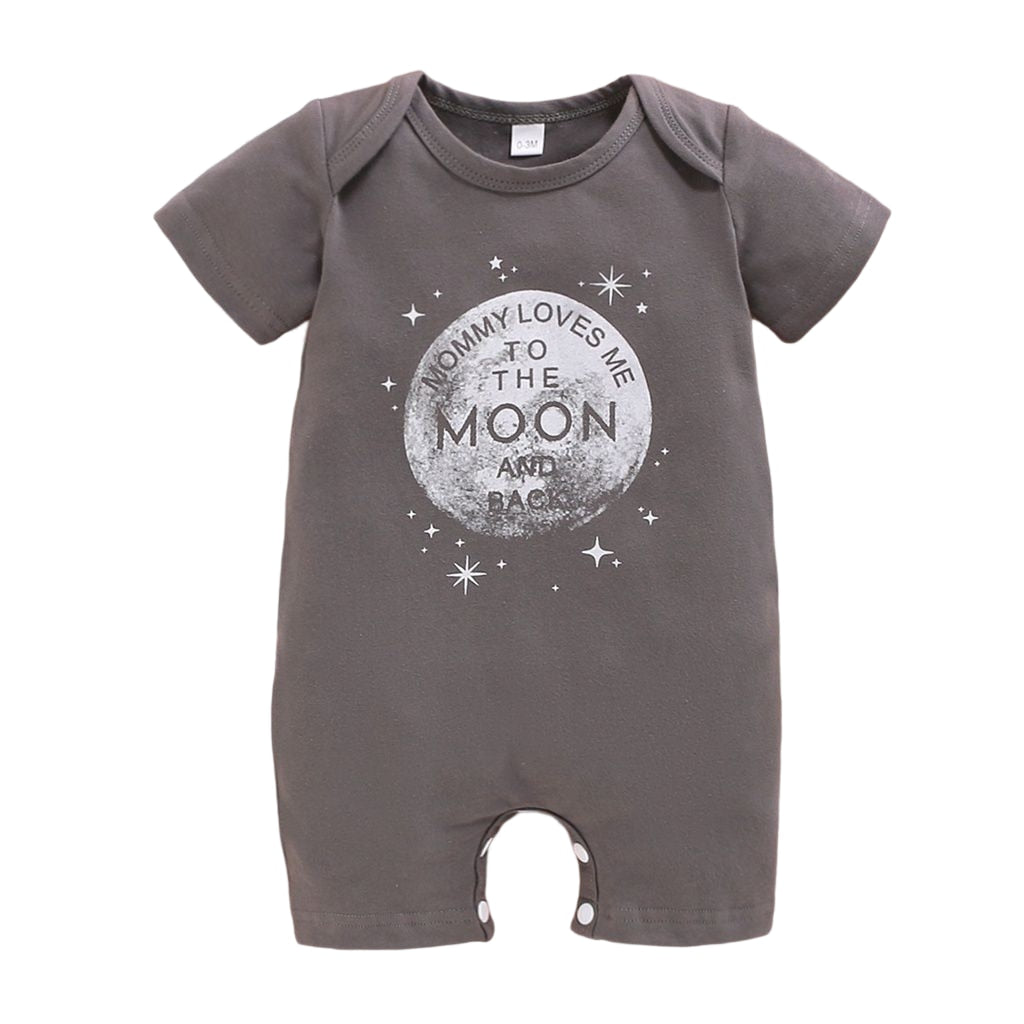 Newborn Boys Short Sleeves Letter Print Bodysuit childrensterritory