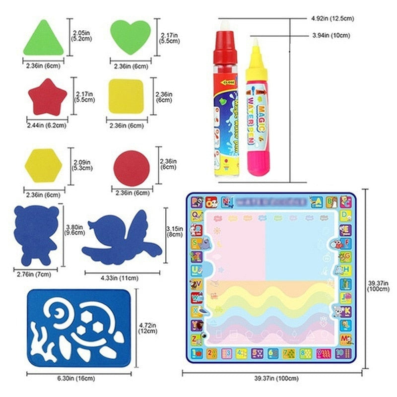 Water Doodle Mat with Magic Pens for Kids childrensterritory