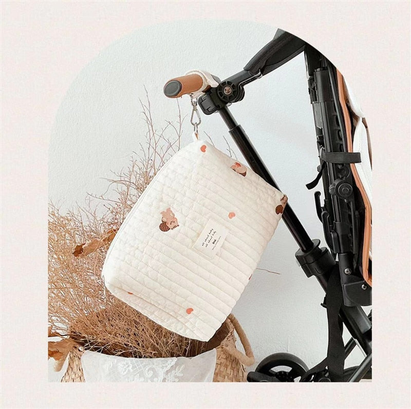 Bear Embroidery Baby Nappy Bag for Moms childrensterritory