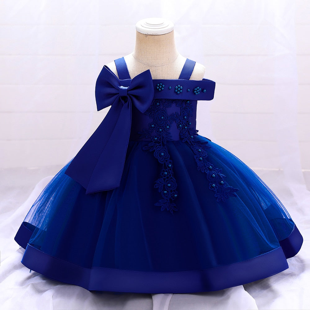 Baby Girls Bow Lace Flower Wedding/Party Gown childrensterritory