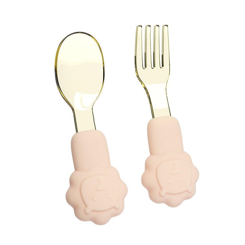 2pcs Baby Learn To Eat Fork Spoon Set | Kids Tableware childrensterritory