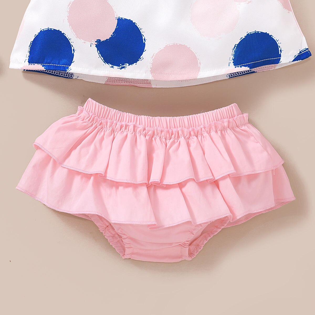 Baby Girl Dot Pattern 3pcs Cotton Outfit Set childrensterritory