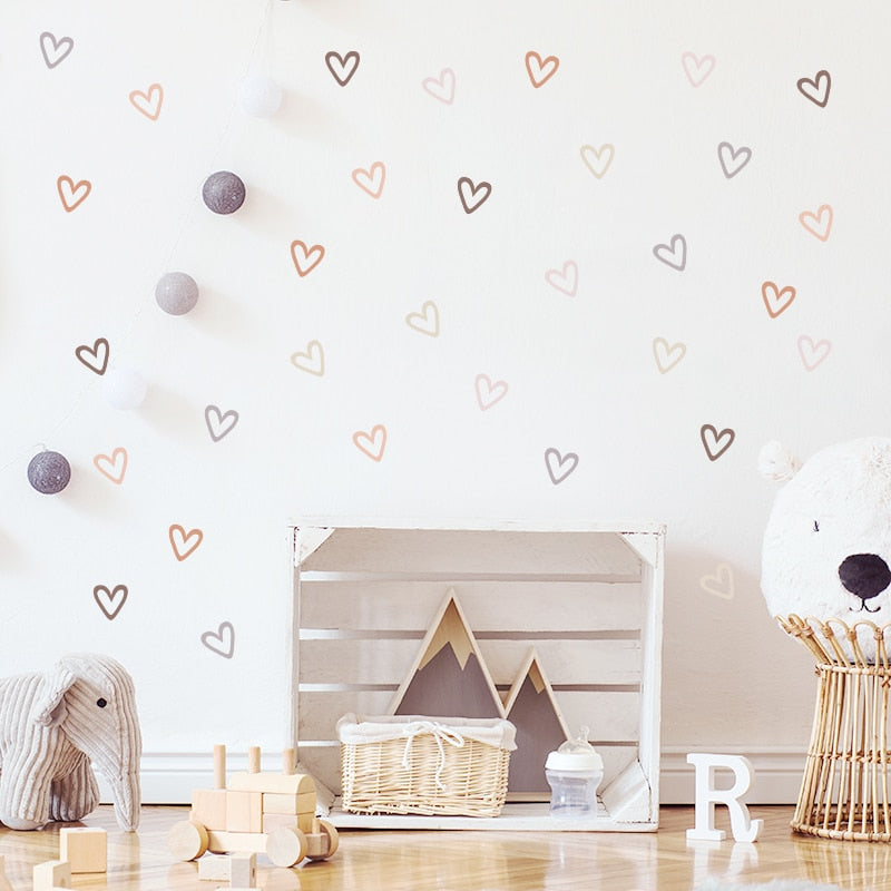 Heart Shape Bohemian Wall Decals for Kids Room Decor childrensterritory