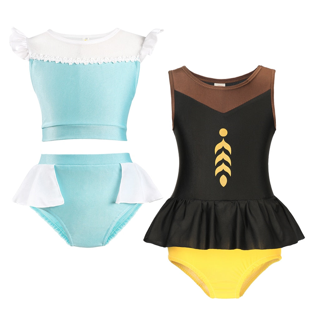 Cartoon Princess 2Pcs Swimwear for kids Girls childrensterritory
