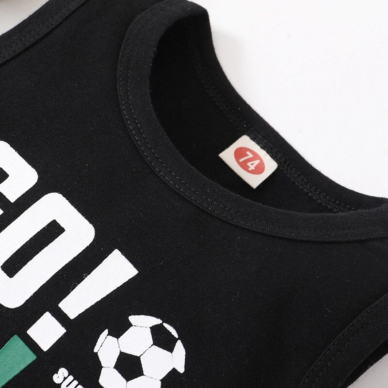 Infant Boy Sport Style Letters Football Print Outfit Set childrensterritory