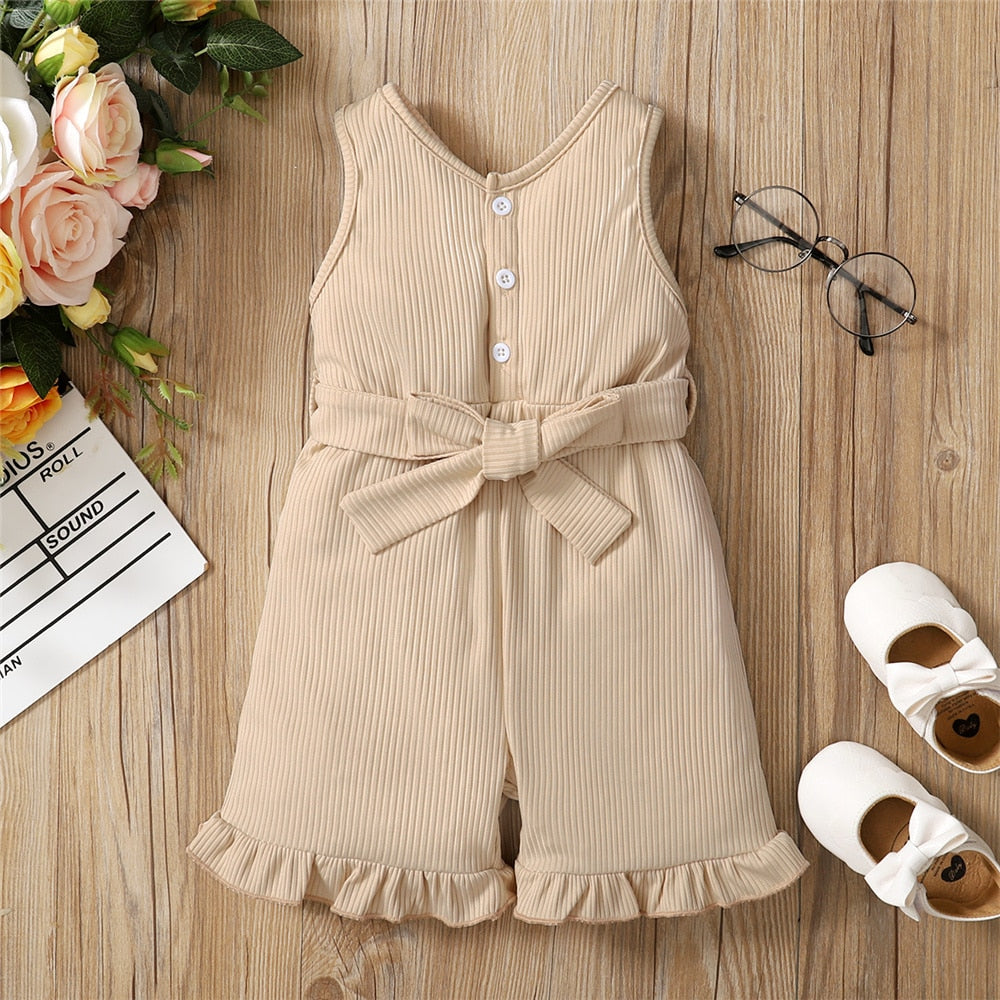 Toddler Girl Sleeveless Summer Jumpsuit childrensterritory
