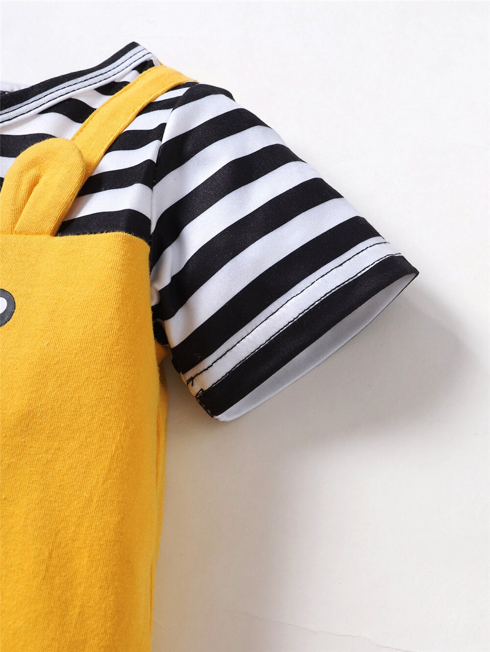 Bear Print Striped Baby Boy Bodysuit with Hat childrensterritory