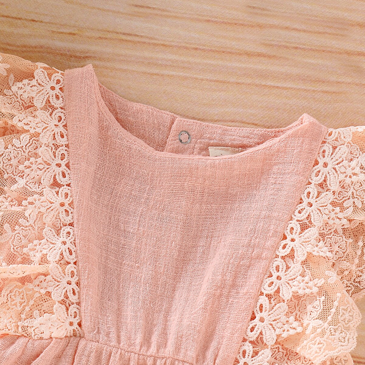 2Pcs Lace Sleeves Baby Girl Bodysuit with Headband childrensterritory