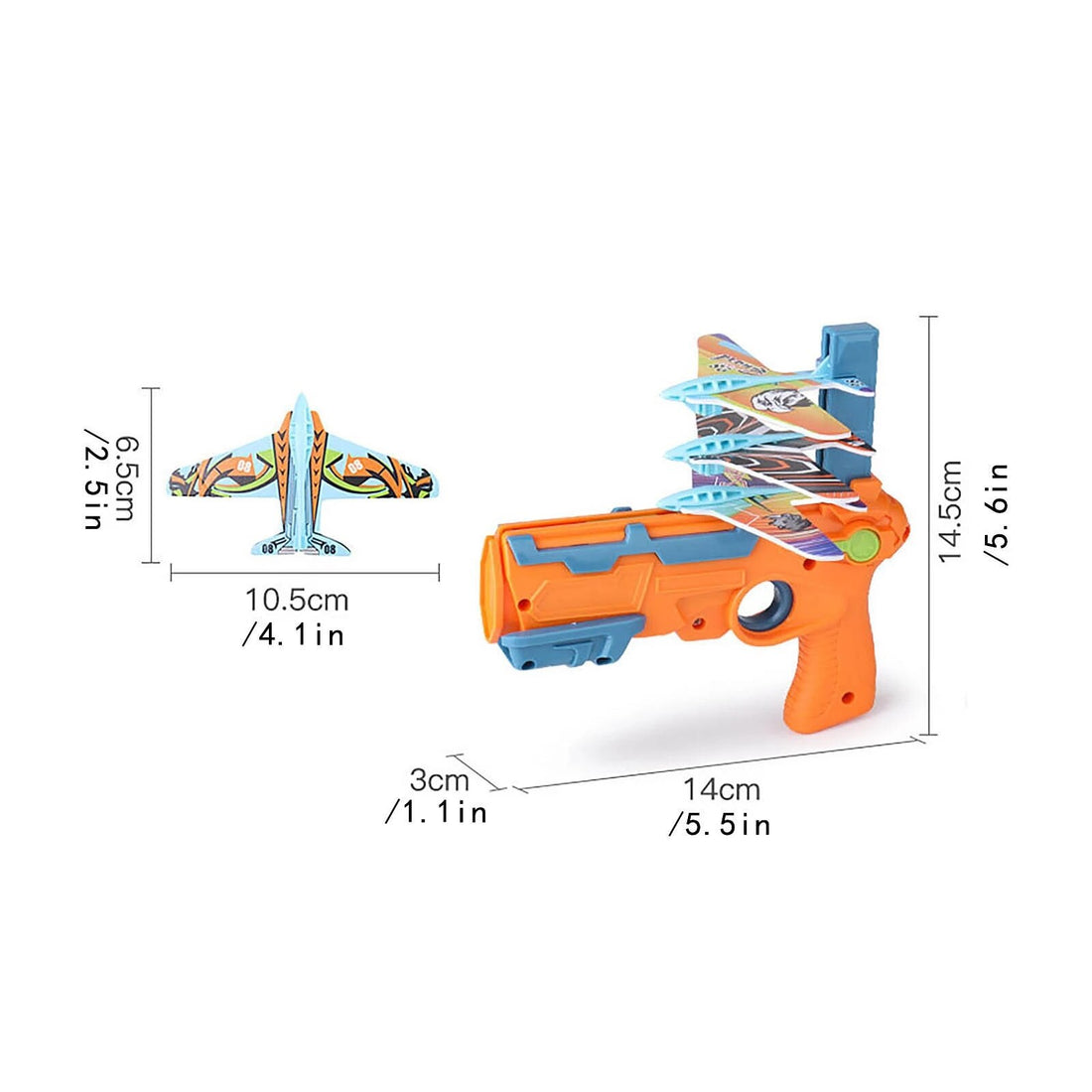 Kids Catapult Plane Gun With 6 Small Plane Toys childrensterritory