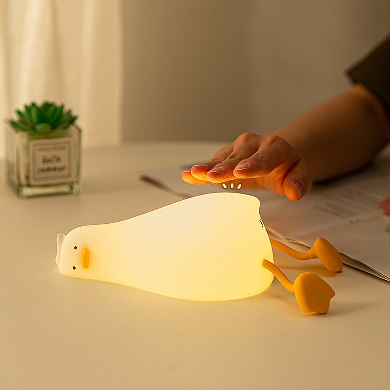 Rechargeable Lying Flat Duck LED Night Light for Kids&