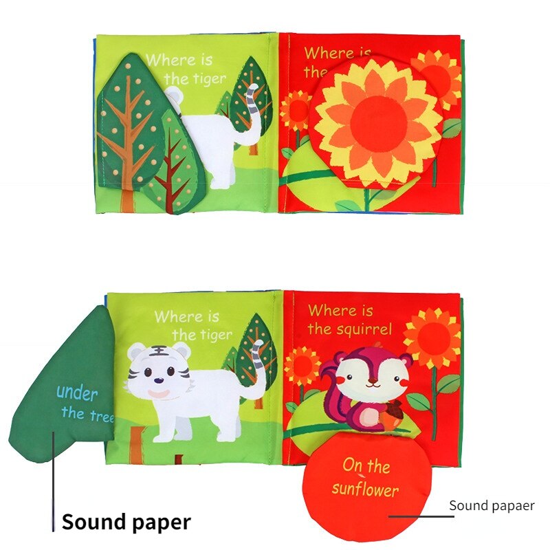 Baby Educational Hide and Seek Tail Cloth Book childrensterritory
