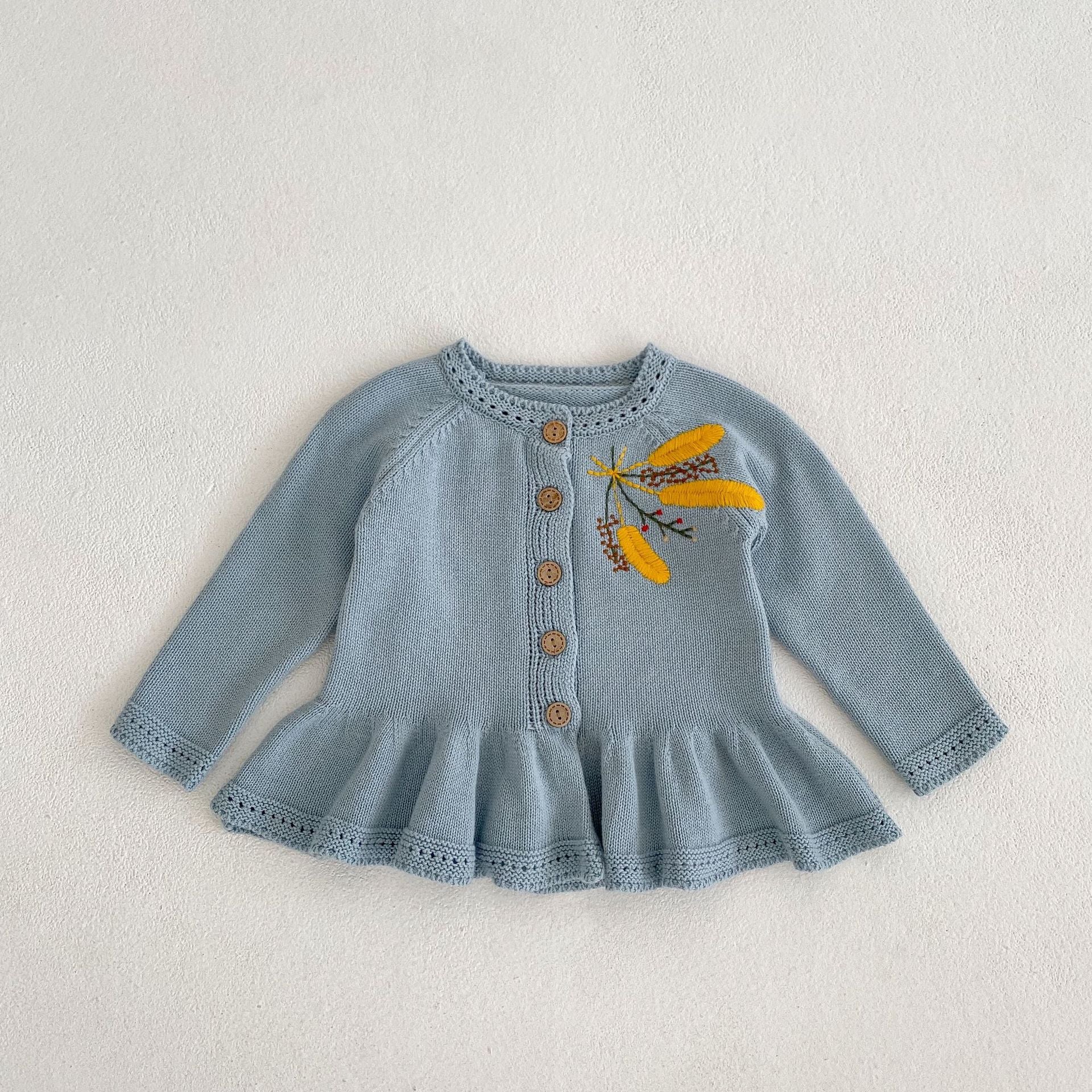 Baby Girl Flower Embroidery Cardigan with Hat for Spring childrensterritory