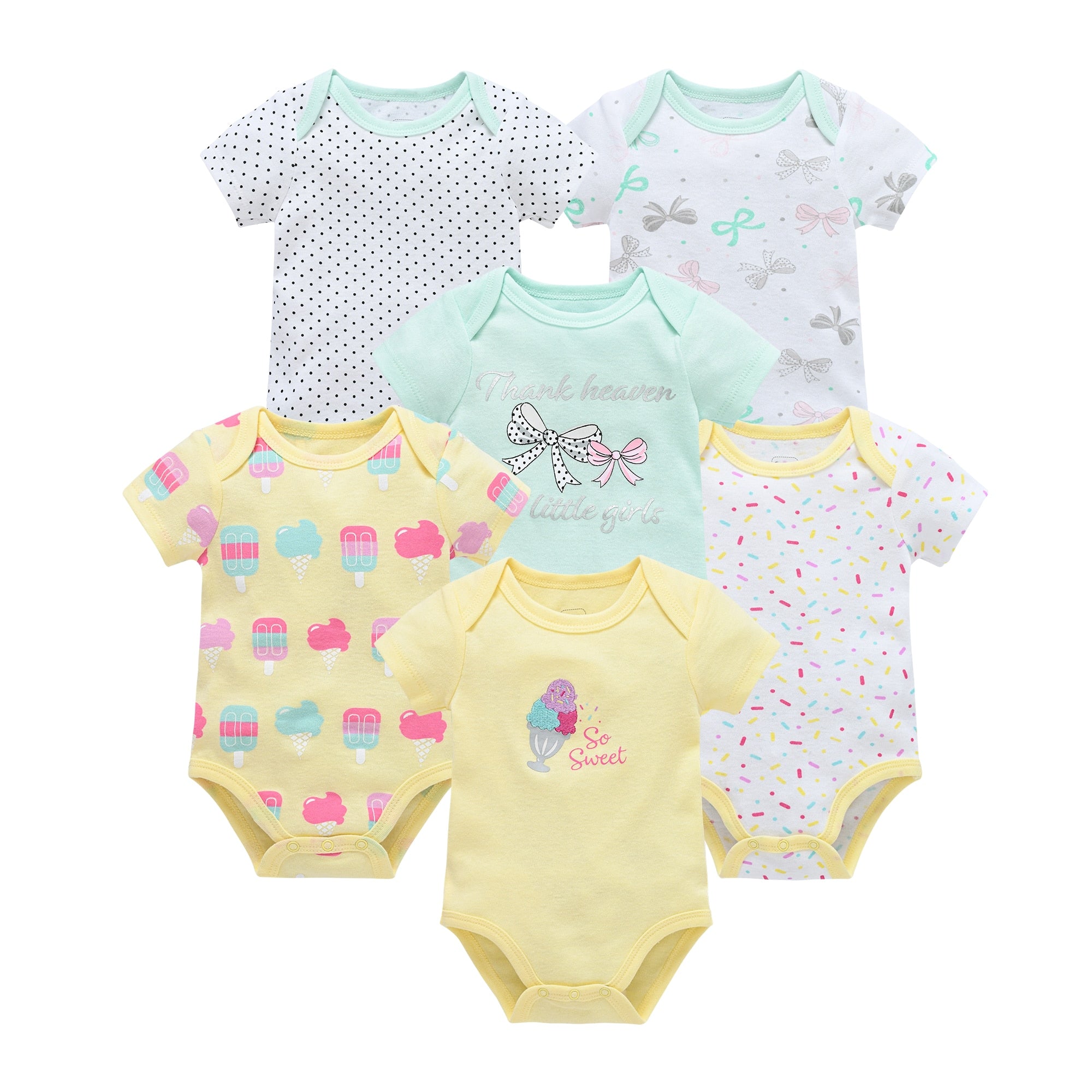 Cotton Short Sleeve Baby Unisex Cartoon Bodysuits childrensterritory