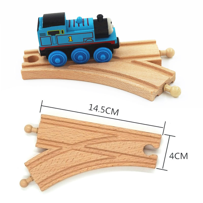 Wood Train Track Railway Toy Set for Kids childrensterritory